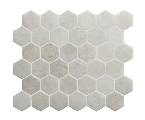 Alpina Honed Marble Hexagon Mosaic Tile Mandarin Stone