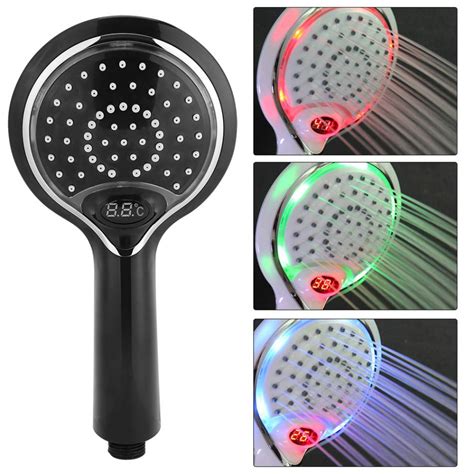 Cores Led Luz Mudando Display Chuveiro Spray Cabe A Handheld Banheiro