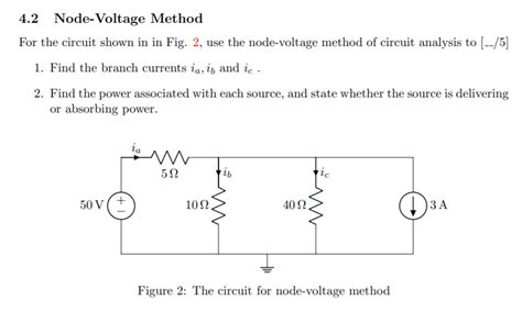 4 2 Node Voltage Method For The Circuit Shown In In Chegg