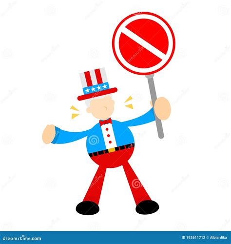 Uncle Sam With Sign Vector Illustration 14127624