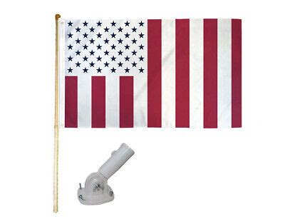 5 Wooden Flag Pole Kit W Nylon White Bracket 3x5 Civil Peace