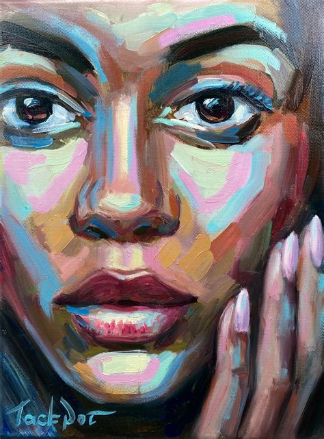 Oil Portrait Face Woman Painting Canvas Картина Evgeny Potapkin