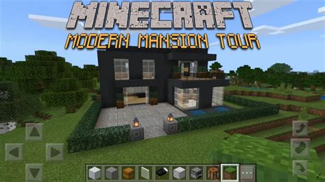 Minecraft Pe Modern Mansion Tour Youtube