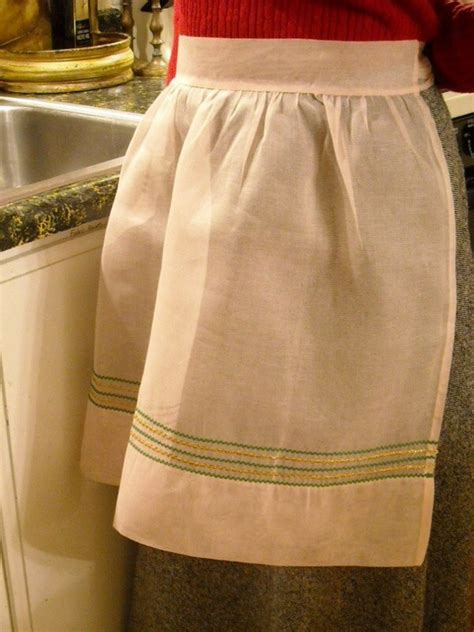 Vintage Organza Apron Sheer Half Apron Kitchen Haute Juice