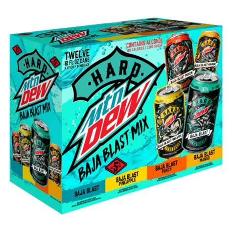 Hard Mountain Dew Baja Blast Variety Pack 12 Cans 12 Fl Oz Frys