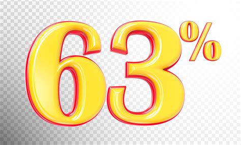 63 Number Red with Yellow 3D Render Graphic by olsopheapCreative Fabrica