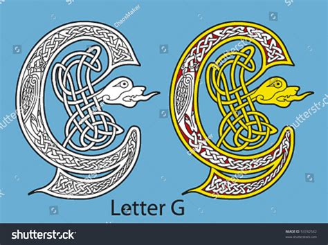 Ancient Celtic Alphabet 26 Letters Stock Vector Illustration 53742532