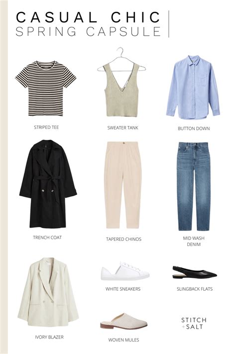 Casual Chic Spring Capsule Wardrobe Outfit Ideas Stitch Salt