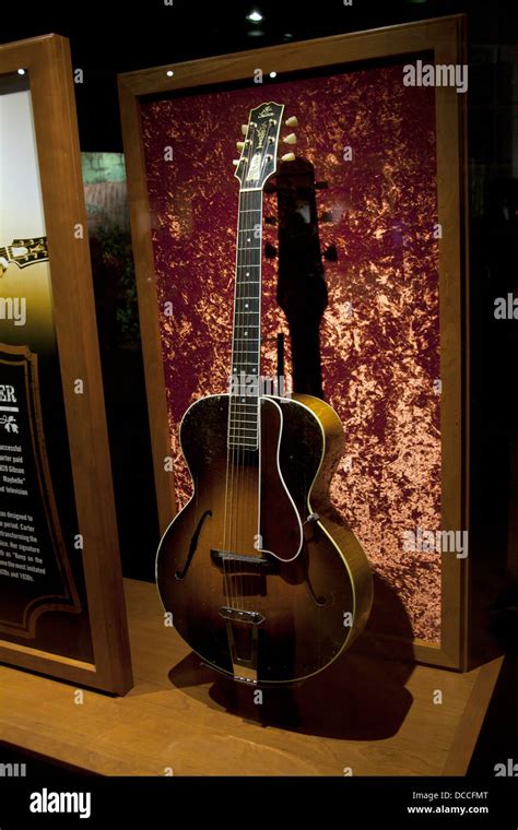 Gibson guitar owned by Maybelle Carter on display in Country Music Hall of Fame and Museum in ...