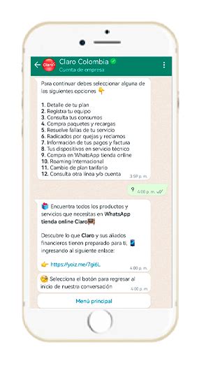 Compra WhatsApp Tienda Online Postpago Claro Autogestión