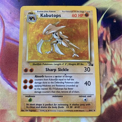 Pok Mon Tcg Kabutops Holo Rare Fossil Wotc Lp Card Ebay