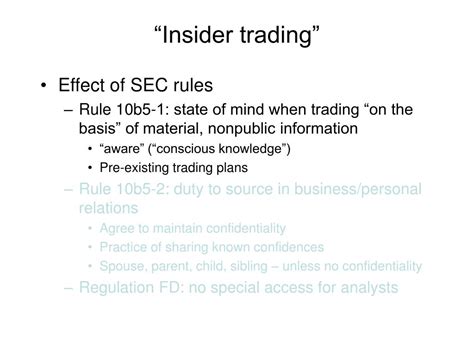 PPT Insider Trading Federal Law PowerPoint Presentation Free