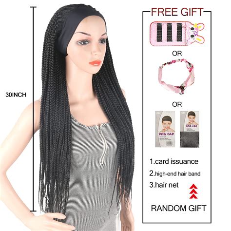 Leosa Box Braided Headband Wigs For Black Women Braided Wig Box Braided