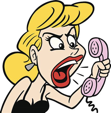 Woman Yelling On Phone Illustrations Royalty Free Vector Graphics