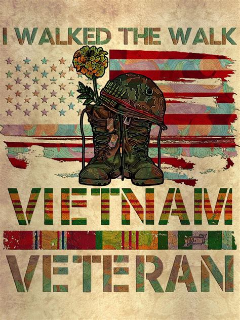 I Walked The Walk Vietnam Veterans American Flag Digital Art By Grover