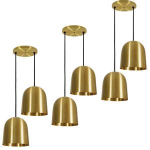 Kit 3 Pendentes Luminária Dourado Cozinha Balcão 22cm 2xe27 Leroy Merlin