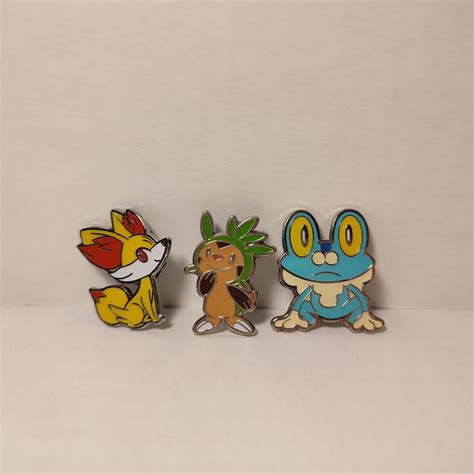 Chespin Fennekin Froakie Pins Set Official Kalos Starter Pokemon Pins