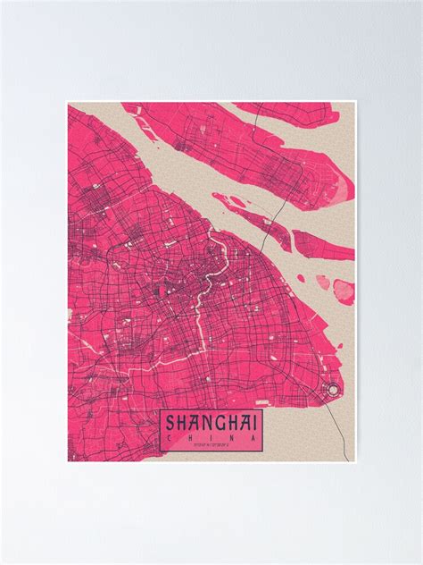 Shanghai City Map Of China Blossom Poster For Sale By Demap Redbubble