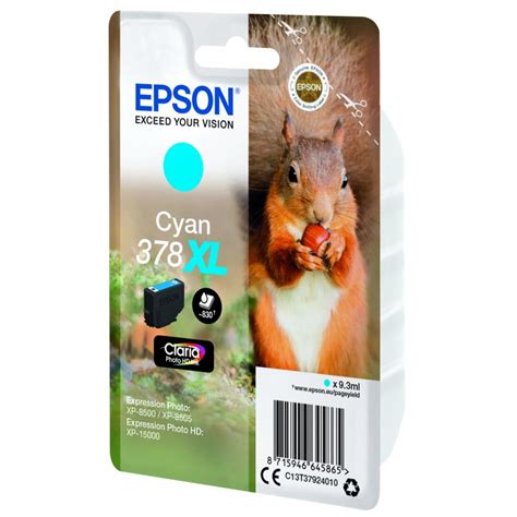 EPSON Singlepack Cyan 378XL Claria Photo HD Ink