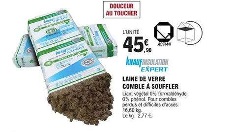 Promo Laine De Verre Comble à Souffler Knauf Insulation Expert chez E