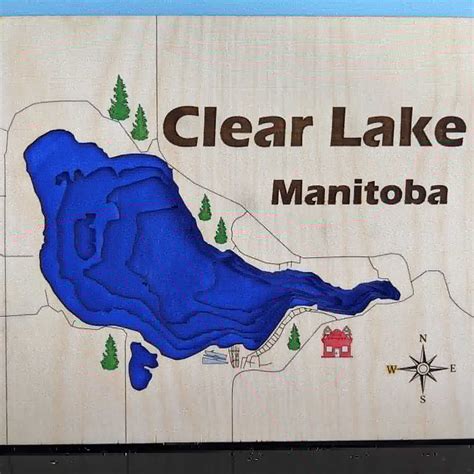 Clear Lake Manitoba Bathymetric Map 11" x 14" | Erlenmeyer Designs