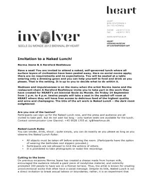 Fillable Online 16 Invitation To A Naked Lunch Doc Fax Email Print