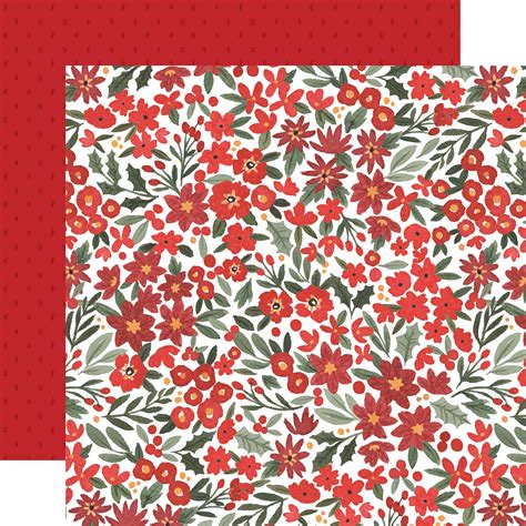 Happy Christmas Christmas Floral 12x12 Patterned Paper Echo Park