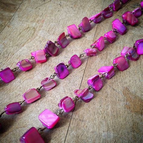 1 100cm Fuschia Pink Gemstone Necklace Chain 8mm Bead Etsy