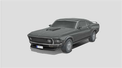 Ford Mustang Mach 1 351 1969 Buy Royalty Free 3D Model By Slowpoly