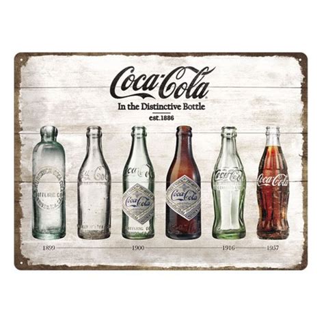 Tin Sign Coca Cola In The Distinctive Bottle X Cm Fiftiesstore Nl