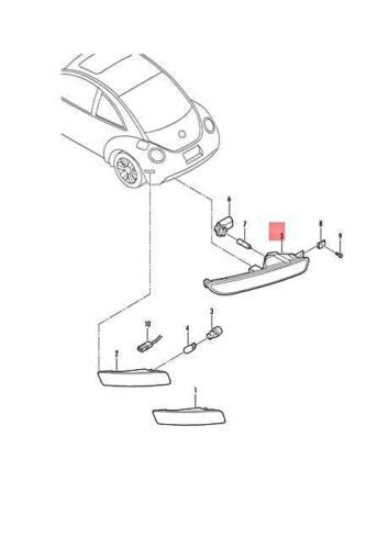 Genuine Rear Fog Light Right Vw Beetle Convertible C Y C