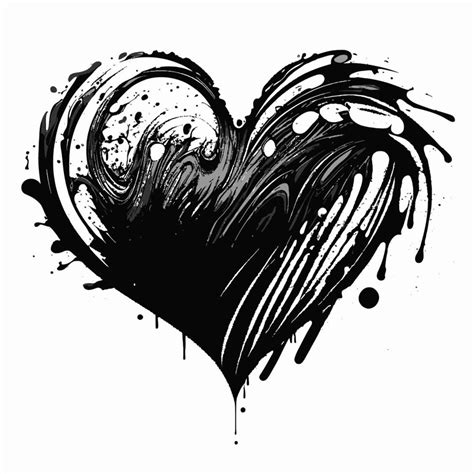 Heart Hand drawn heart icon sign - Brush drawing calligraphy heart ...