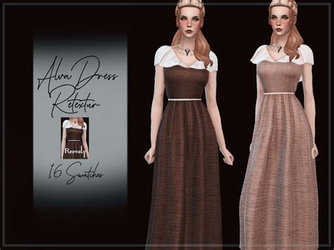 The Sims Resource Alva Dress By Reevaly • Sims 4 Downloads