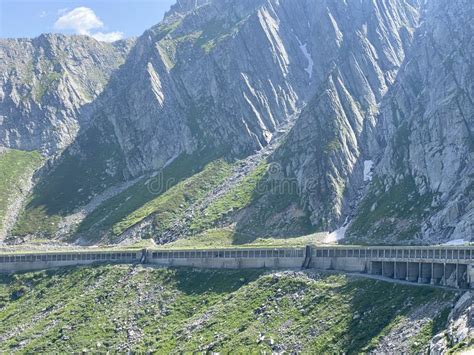 Mountain Road Crossing St Gotthard Pass Gotthardpass Or Passo Del Sao