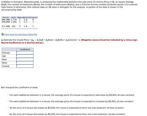 Solved A Realtor In Arlington Massachusetts Is Analyzing Chegg