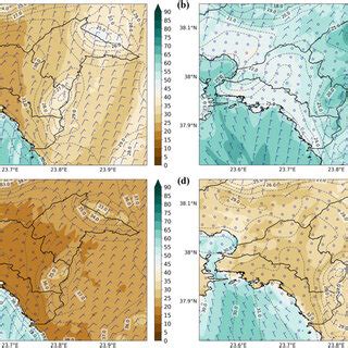 Spatial Distribution Of Near Surface Air Temperature Humidity And Wind