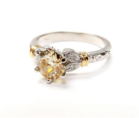 Vintage Yellow Diamond Engagement Ring