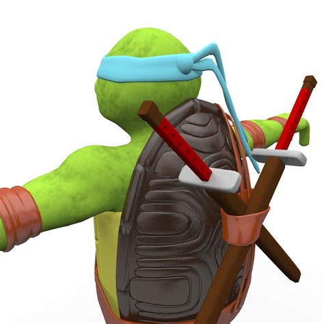 Tortuga Ninja Mutante Adolescente Leonardo Modelo 3D 35 Max Fbx