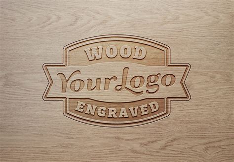 Wood Engraved Logo Mockup Mockup World HQ