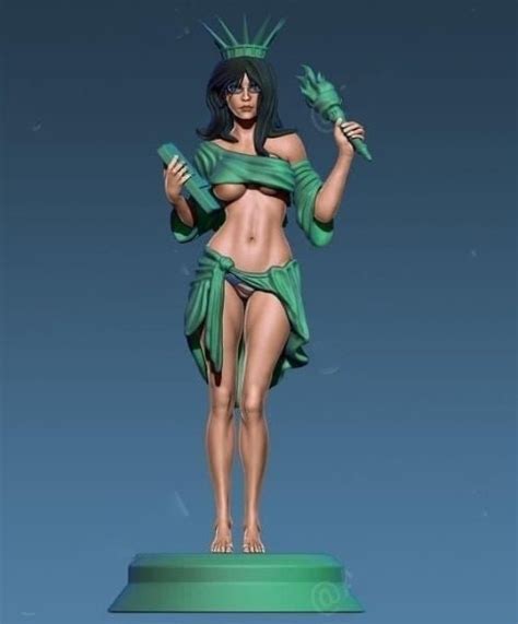 3d Stl Naked Woman Statue Of Liberty Digital Drawing File 3d Printer