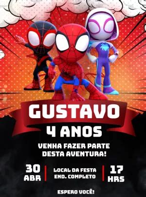 Criar Convite Para Whatsapp Spidey E Seus Amigos Edite Gr Tis