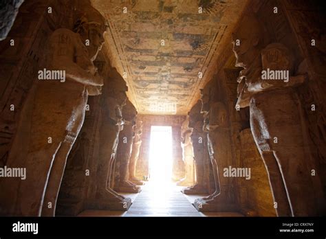 The Hypostyle Hall Of The Great Temple With Osiris Pillars Abu Simbel