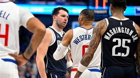 Hes Flopping Russell Westbrooks Heated Talk With Luka Doncic