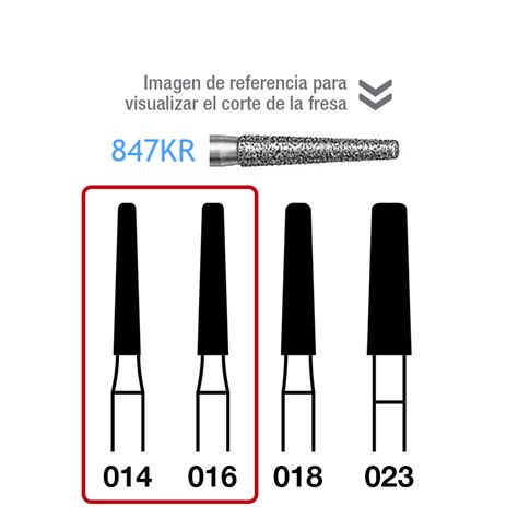 Fresas Diamante 847KR FG Aro Verde Grano Grueso 151 Micras Komet