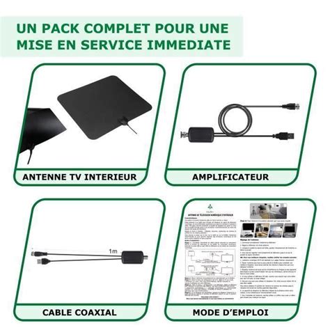 Antenne TV Intérieure Puissante 4K Ultra HD Antenne TNT Intérieure