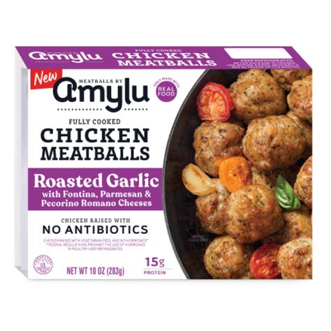 Amylu Fully Cooked Roasted Garlic Chicken Meatball 10 Oz Harris Teeter