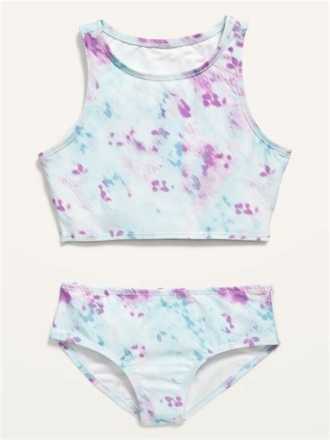 Old Navy Printed Bikini Piece Swim Set For Girls