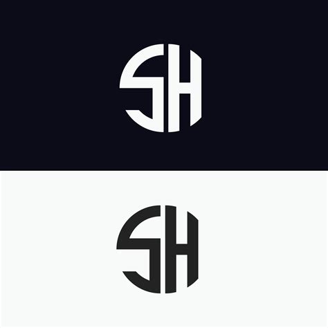 Sh Carta Logo Vector Plantilla Creativa Forma Moderna Colorido