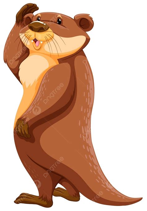 Nutria En Dibujos Animados De Aspecto Blanco Vector Png En Blanco