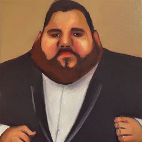 Oil Painting Of A Very Obese Man With A Long Beard Stable Diffusion